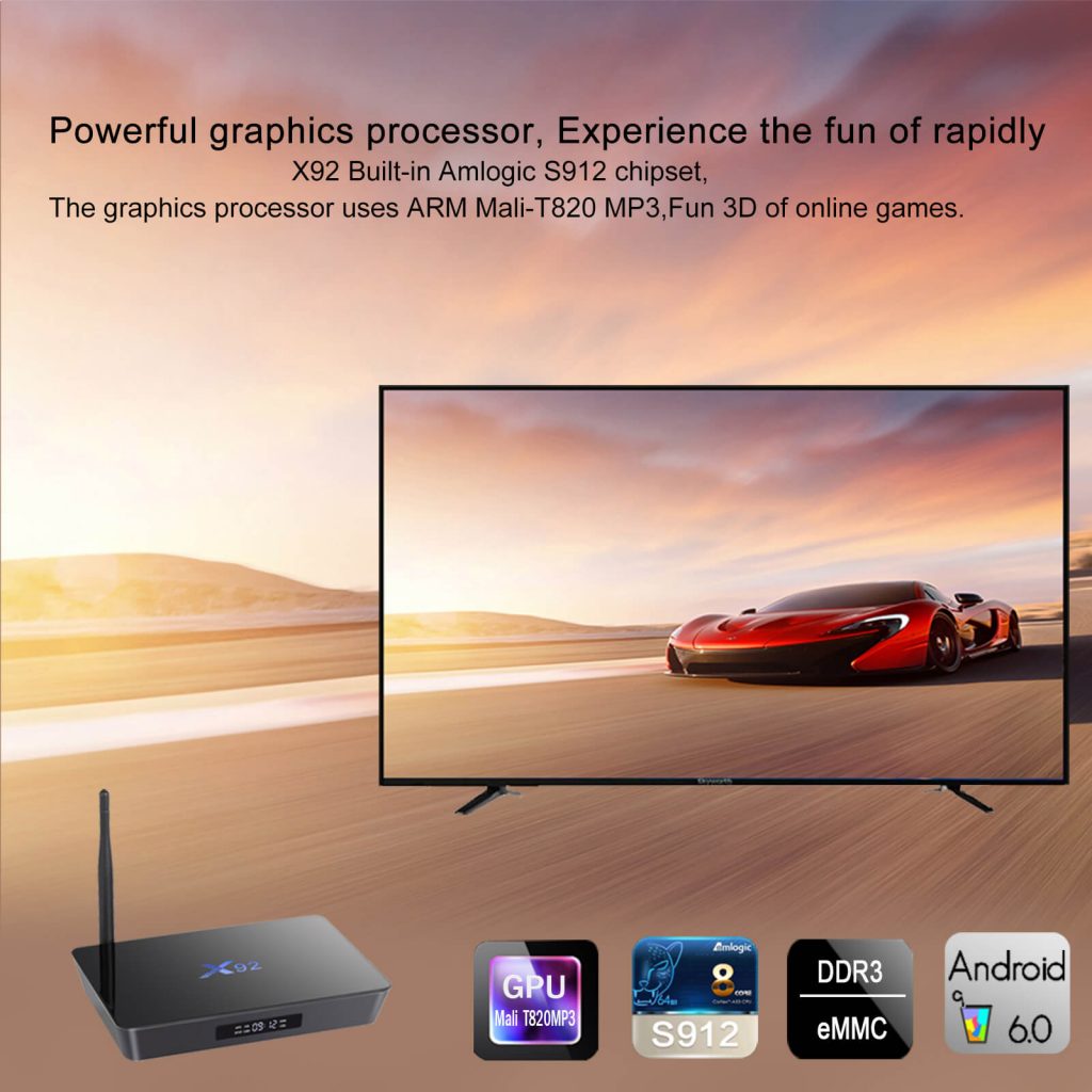X92 TV Box Android 7.1 2.4GHz / 5.8GHz WiFi Kodi Player Chinese Factory